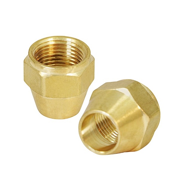 3/4  Flat Short Nut For Flare Pipe Fittings; Brass